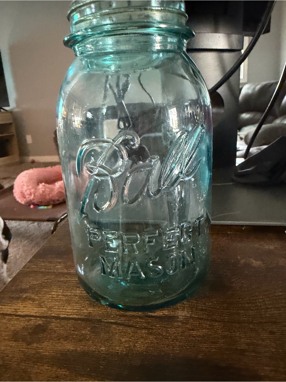 Ball Vintage Aqua Mason Jar Vase - Decorative Home Accent